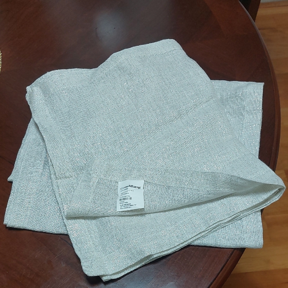 Crate&Barrel Silver Bliss Set Of 2 Table Runners